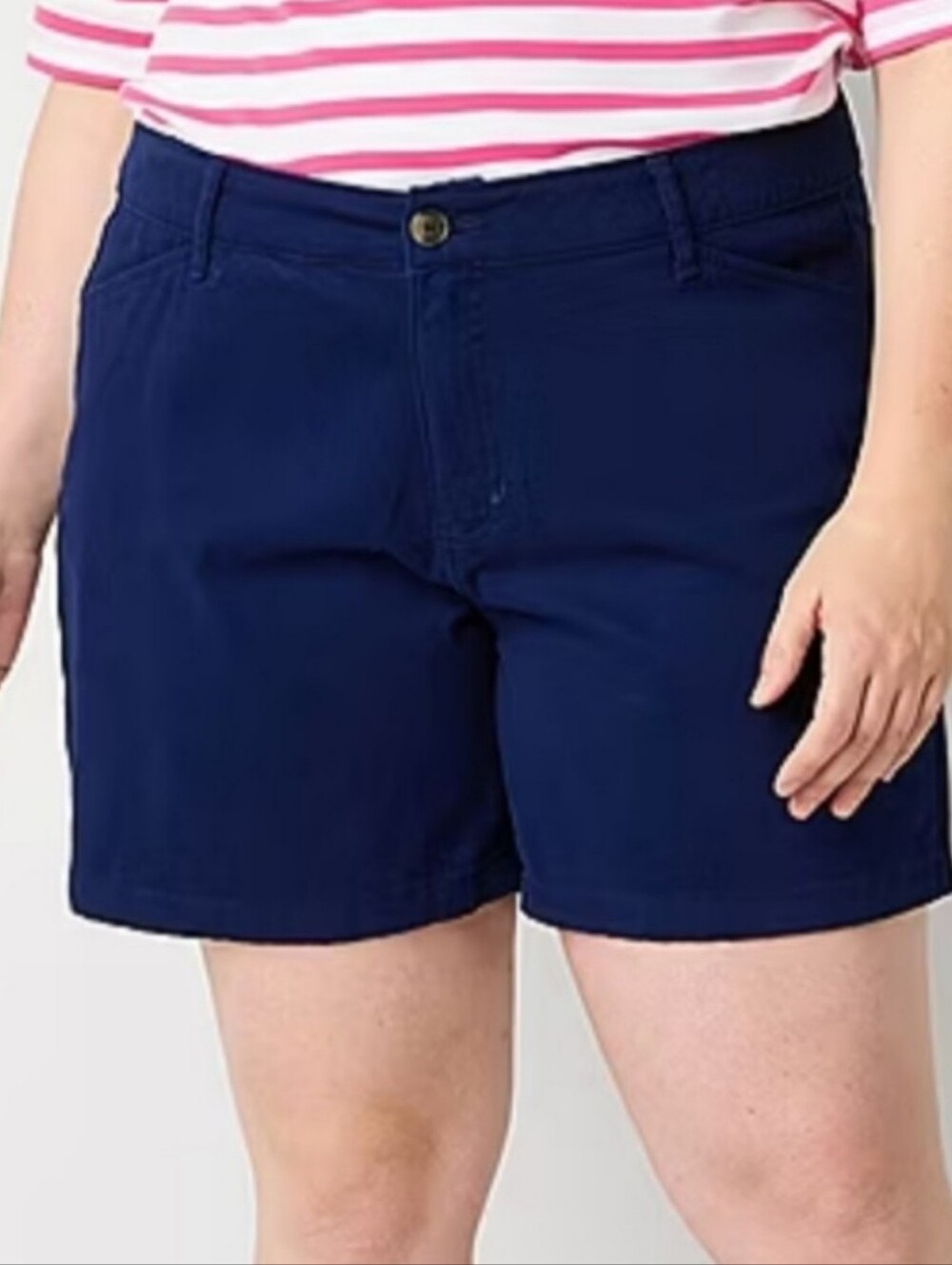 West Port Size 18 Women's Navy Blue Mid-rise Shorts With Pockets